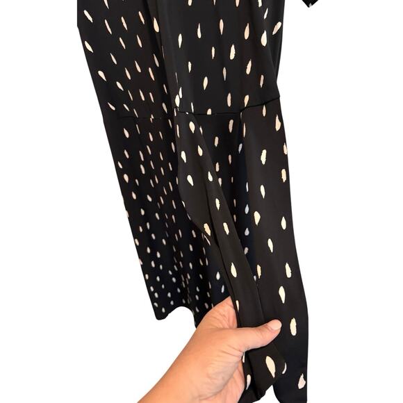 Estelle Black White Print Tie Waist Casual Short Sleeve Dress Small Small - Picture 5 of 10